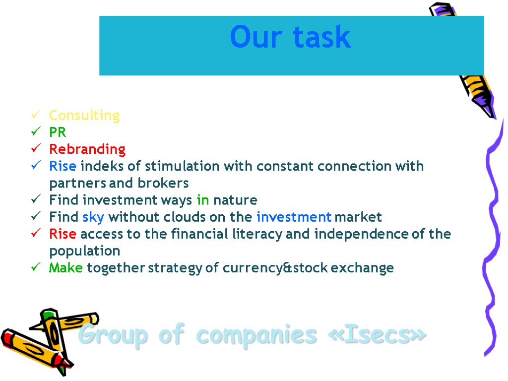 Consulting PR Rebranding Rise indeks of stimulation with constant connection with partners and brokers